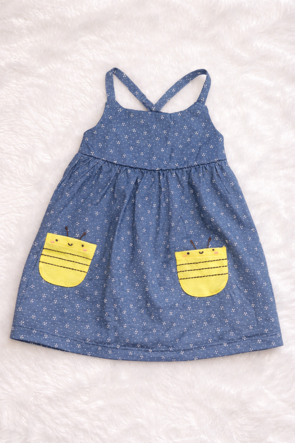 sleeveless back strap frock