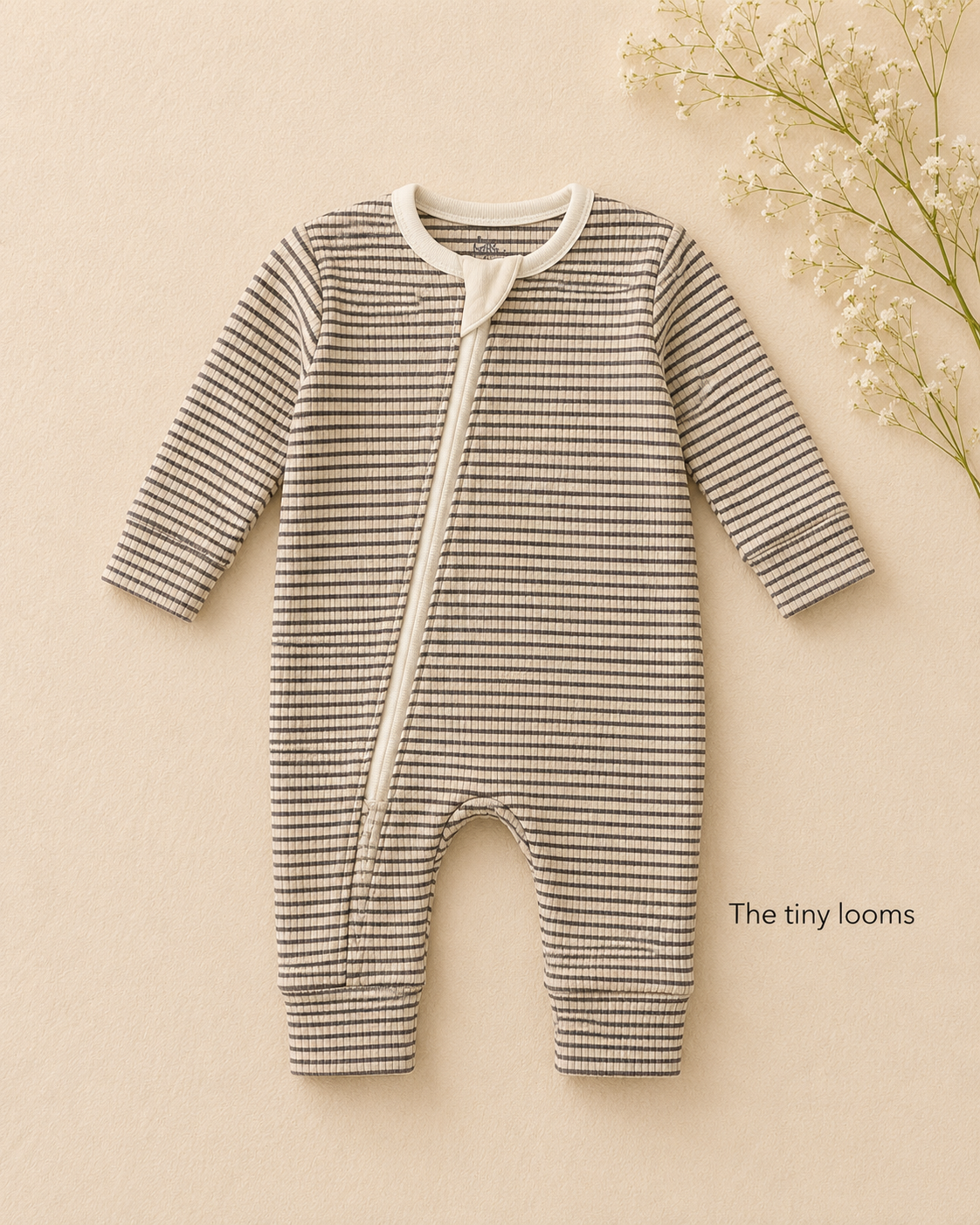 brown stripes romper