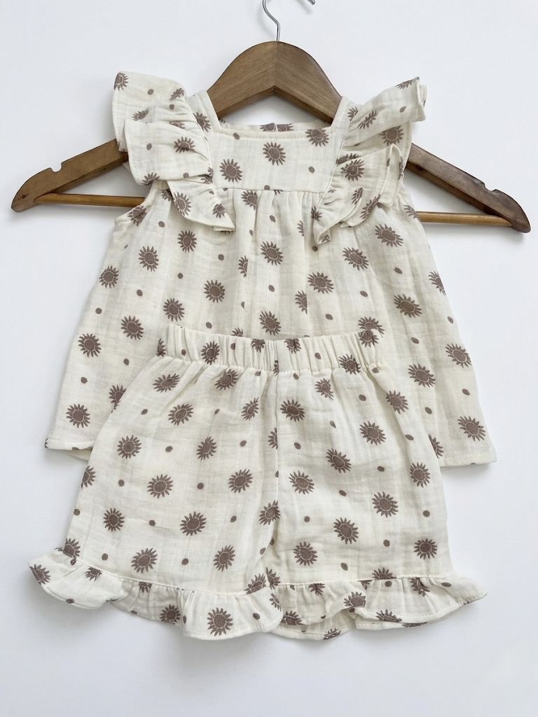 white printed muslin set