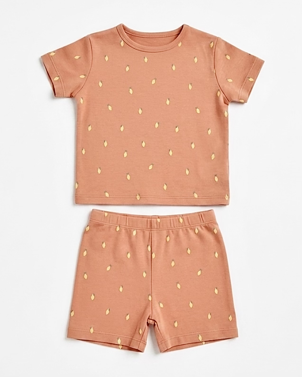 peach citrus shorts set