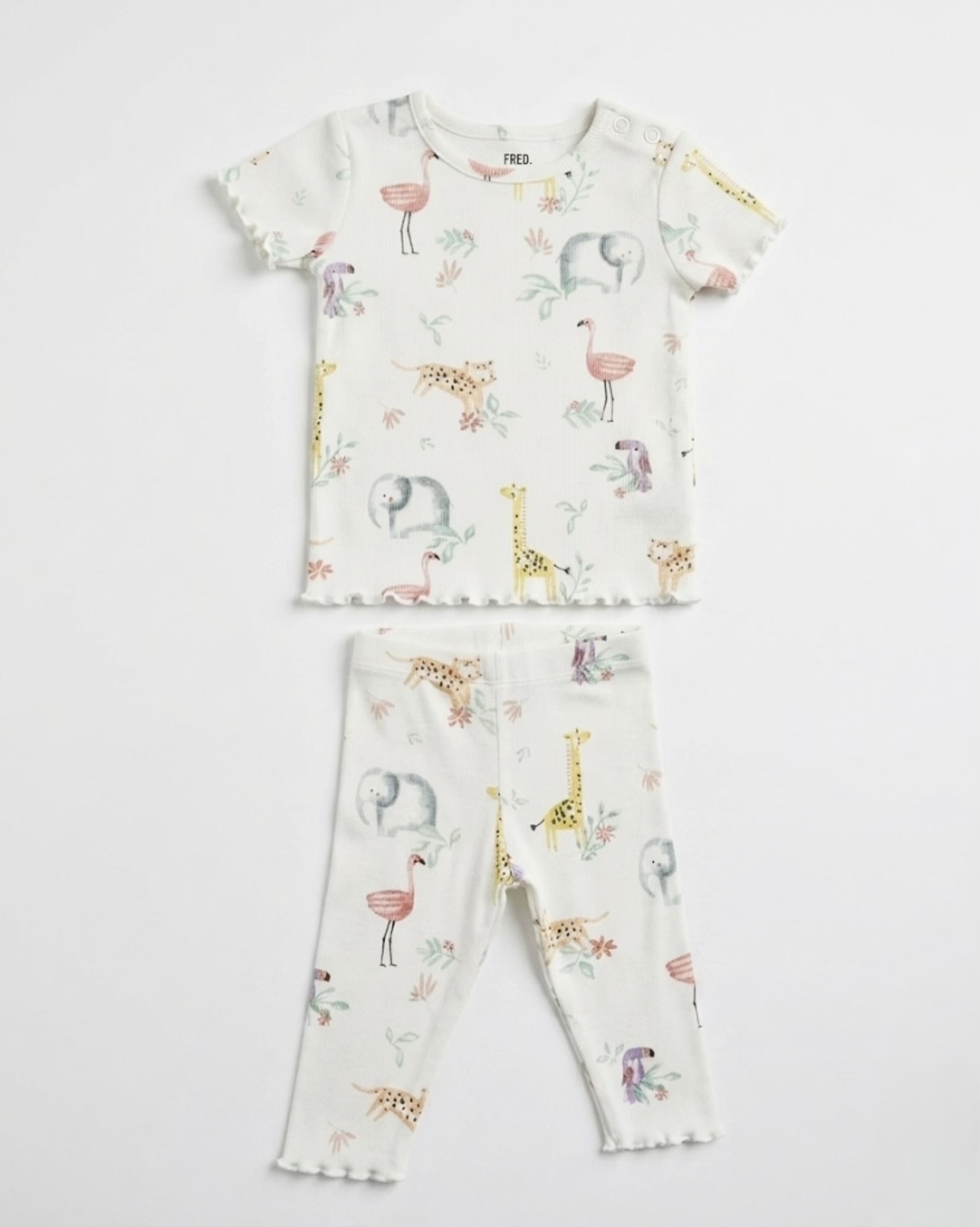 ribbed animal print co ord set