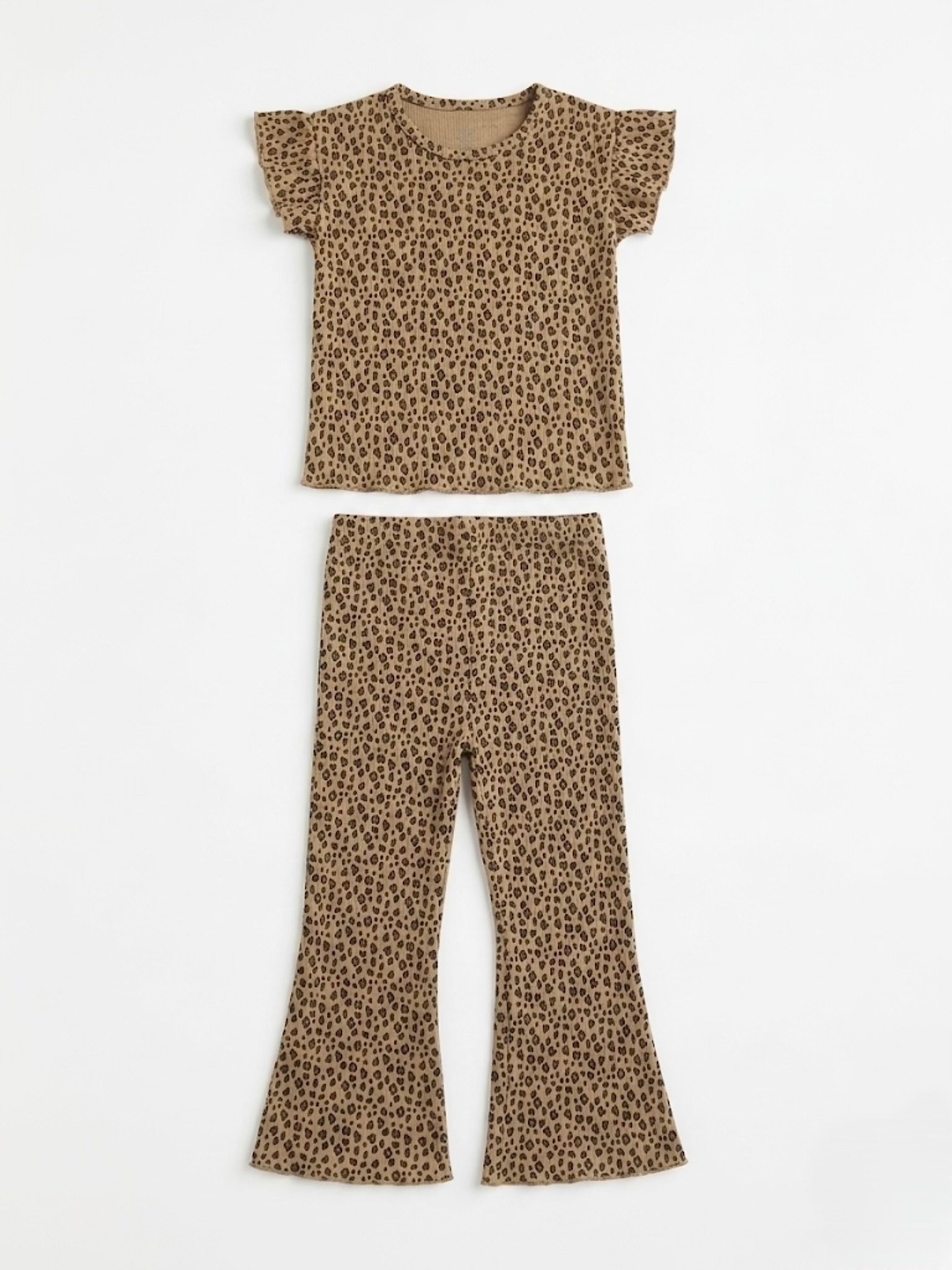 animal print bell bottom set