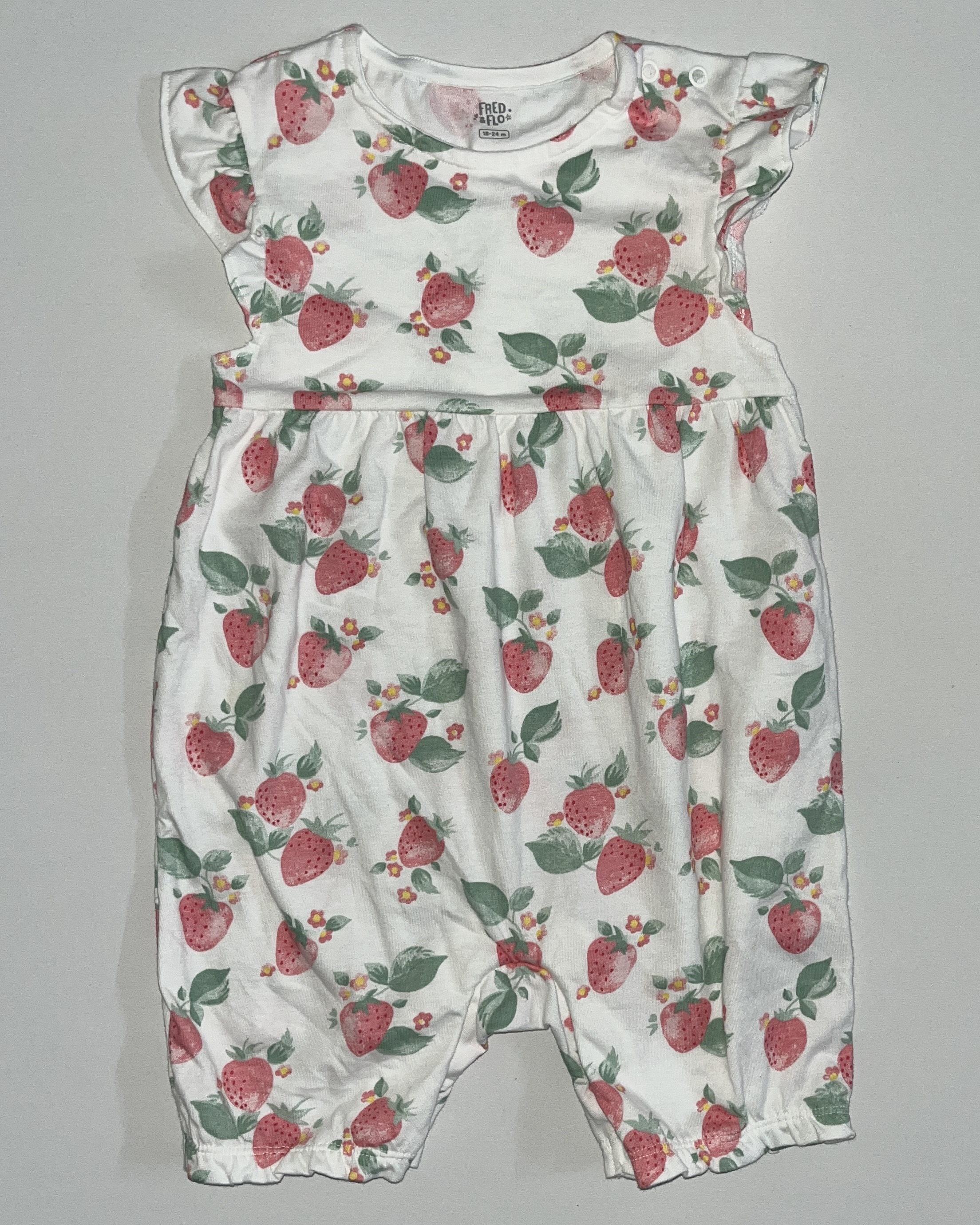 strawberry half romper