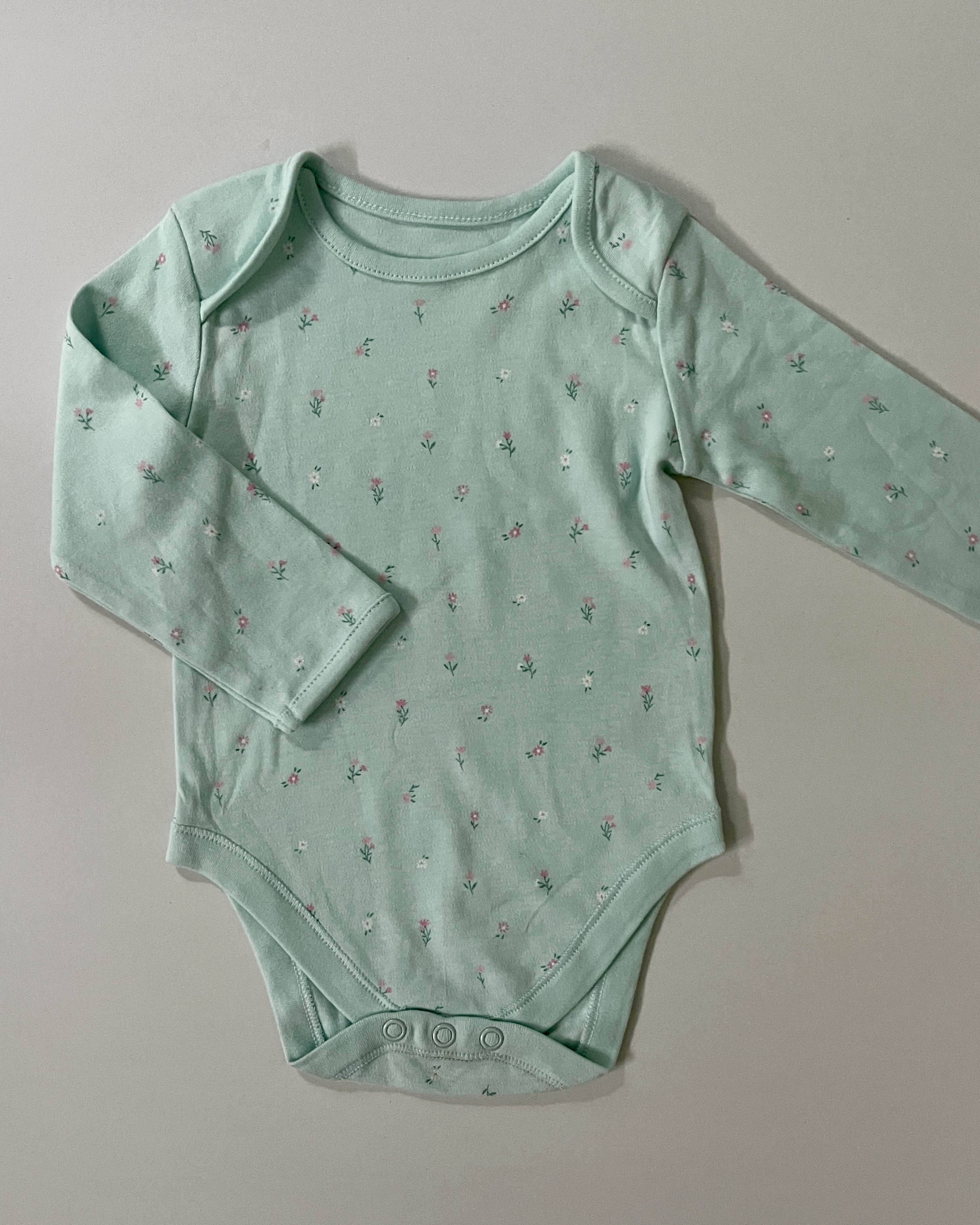 aqua blue floral onsie