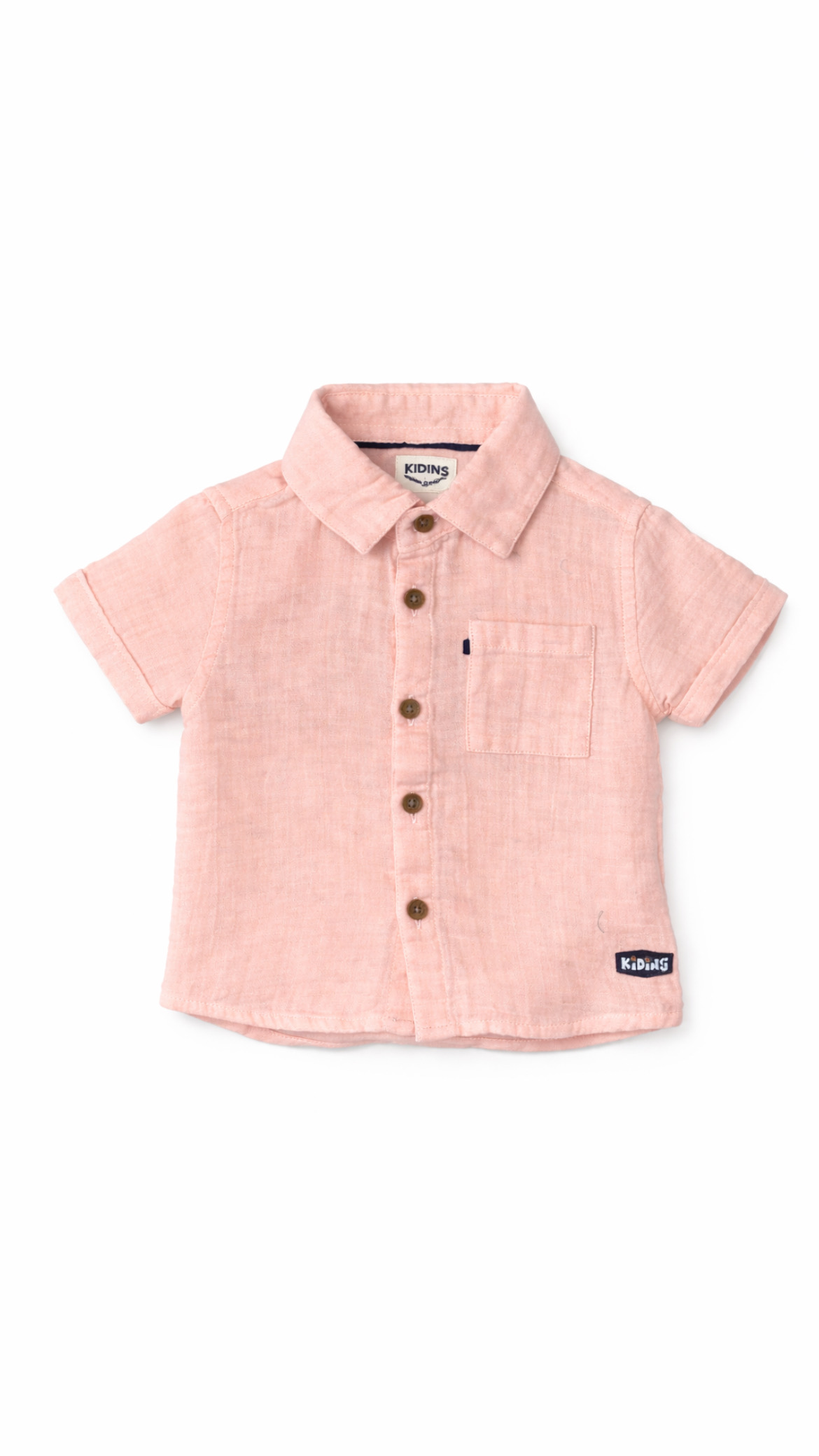 Kids pink muslin shirt