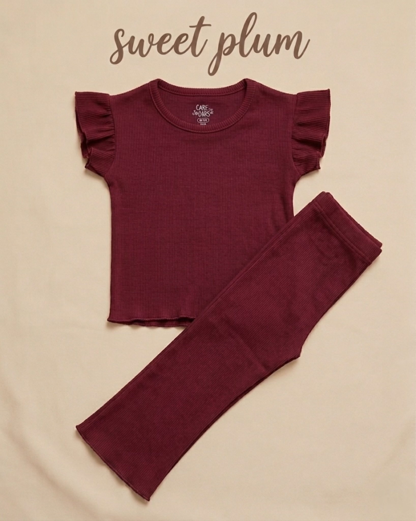 Sweet plum bell bottom co-ord set