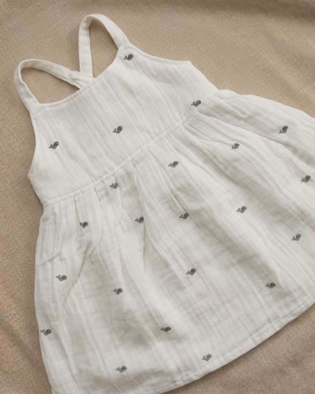Whale print muslin frock