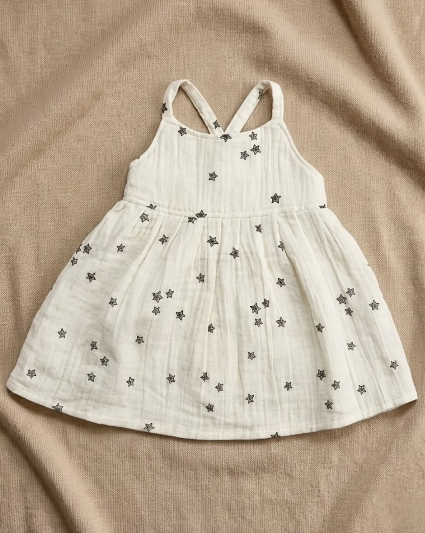 Black star muslin frock