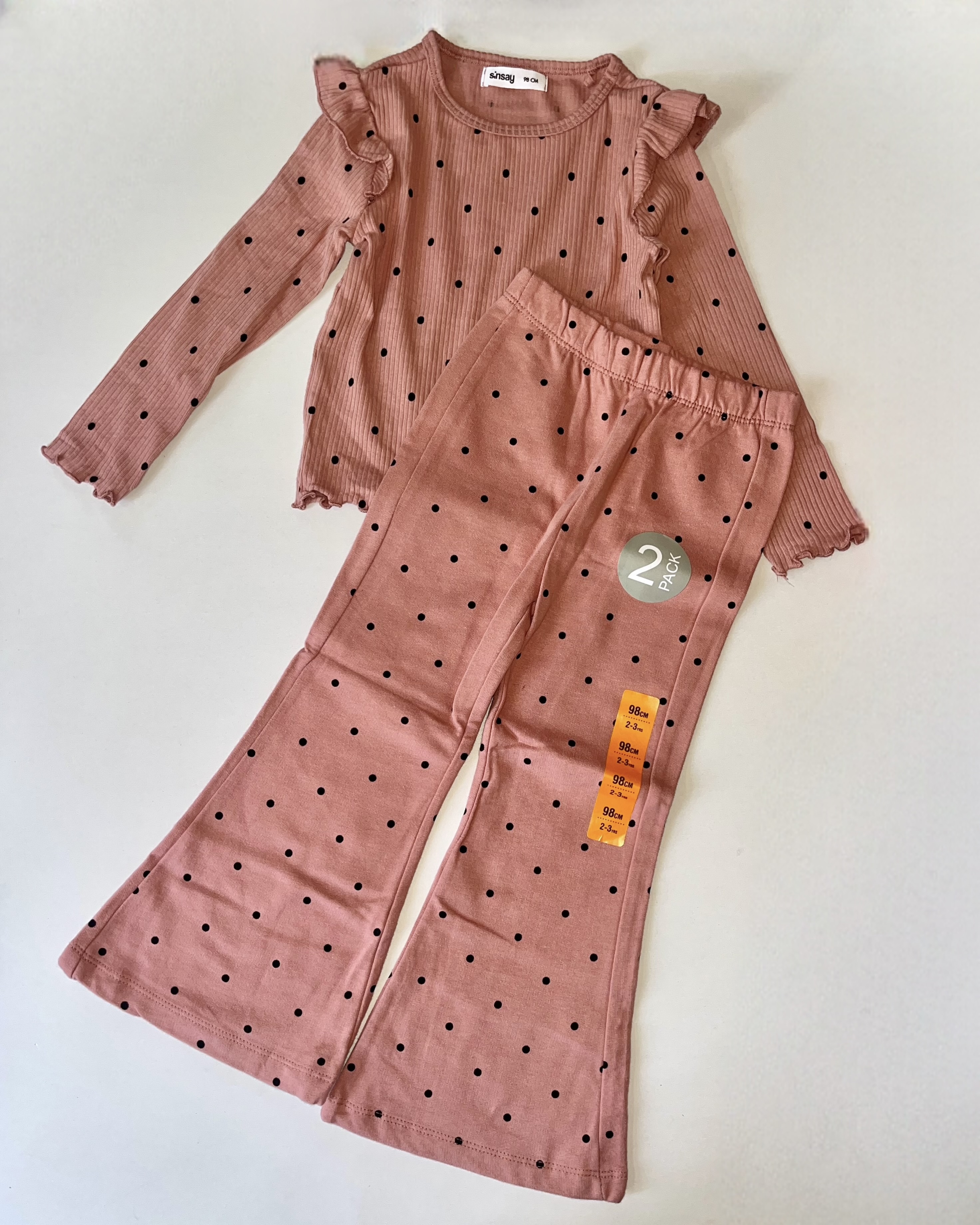 Polka dots bell bottom co-ord set