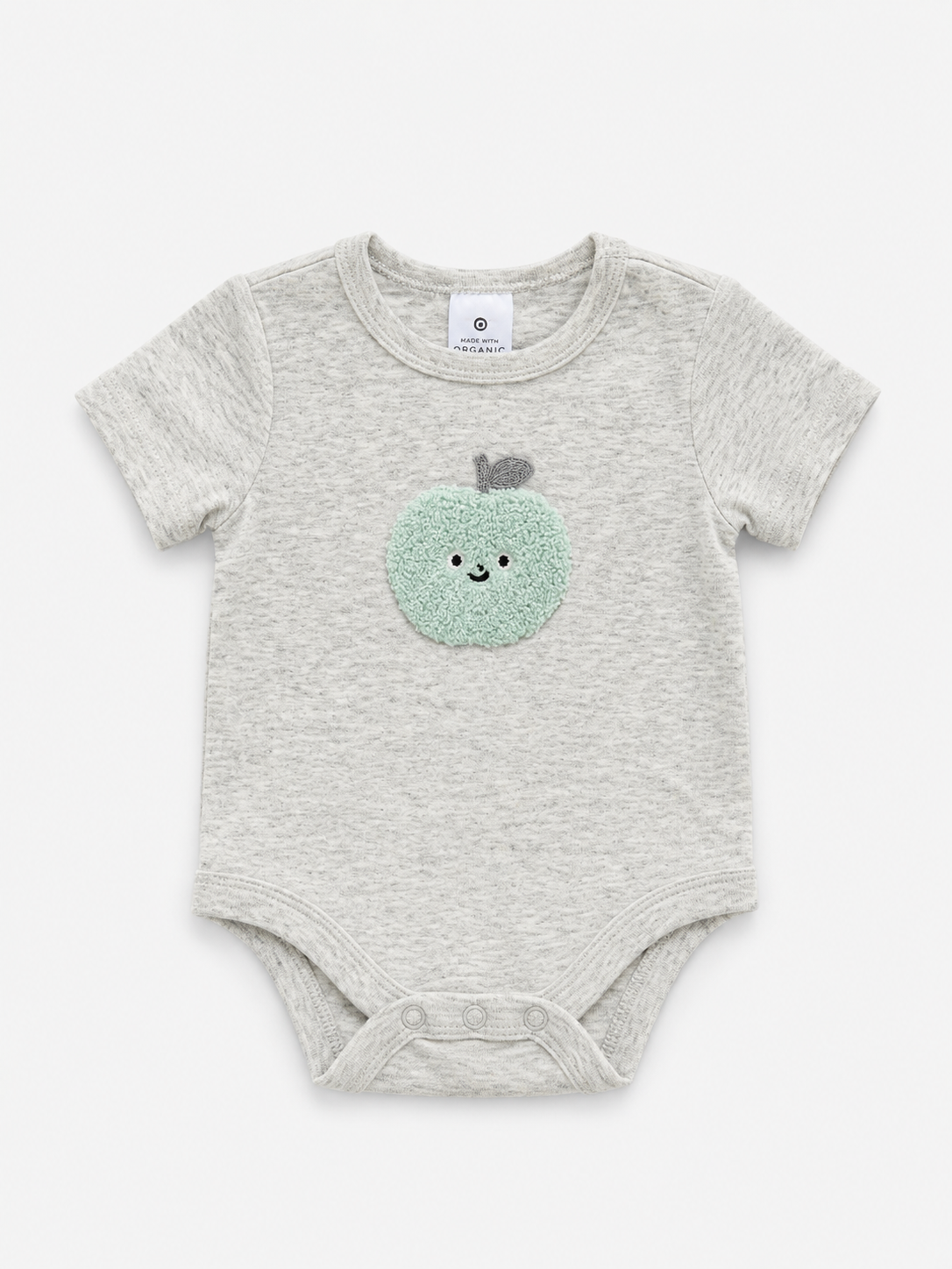 green apple appliqué bodysuit