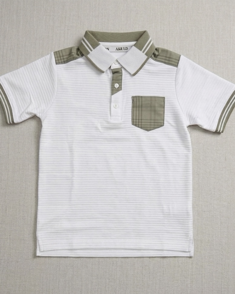 Green textured polo