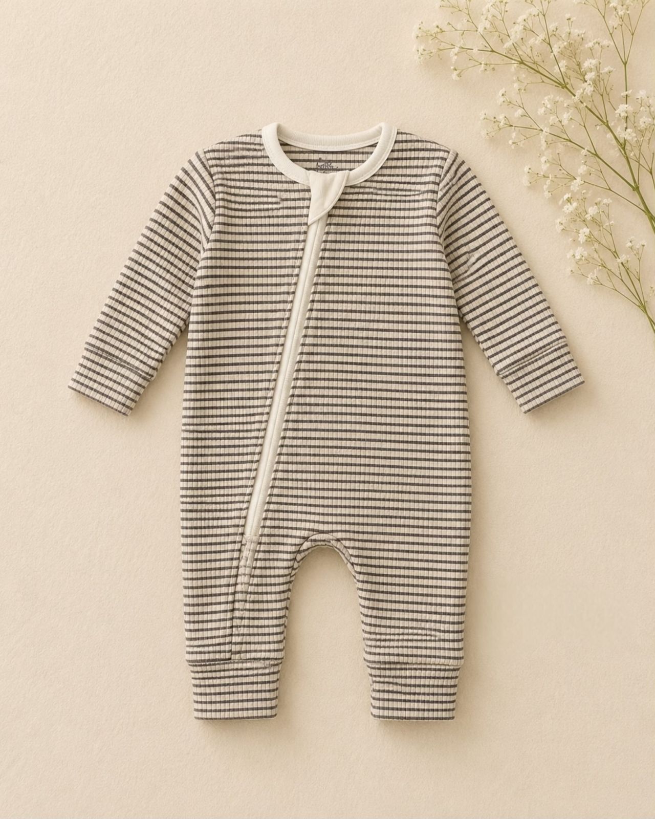 Mocha stripes romper