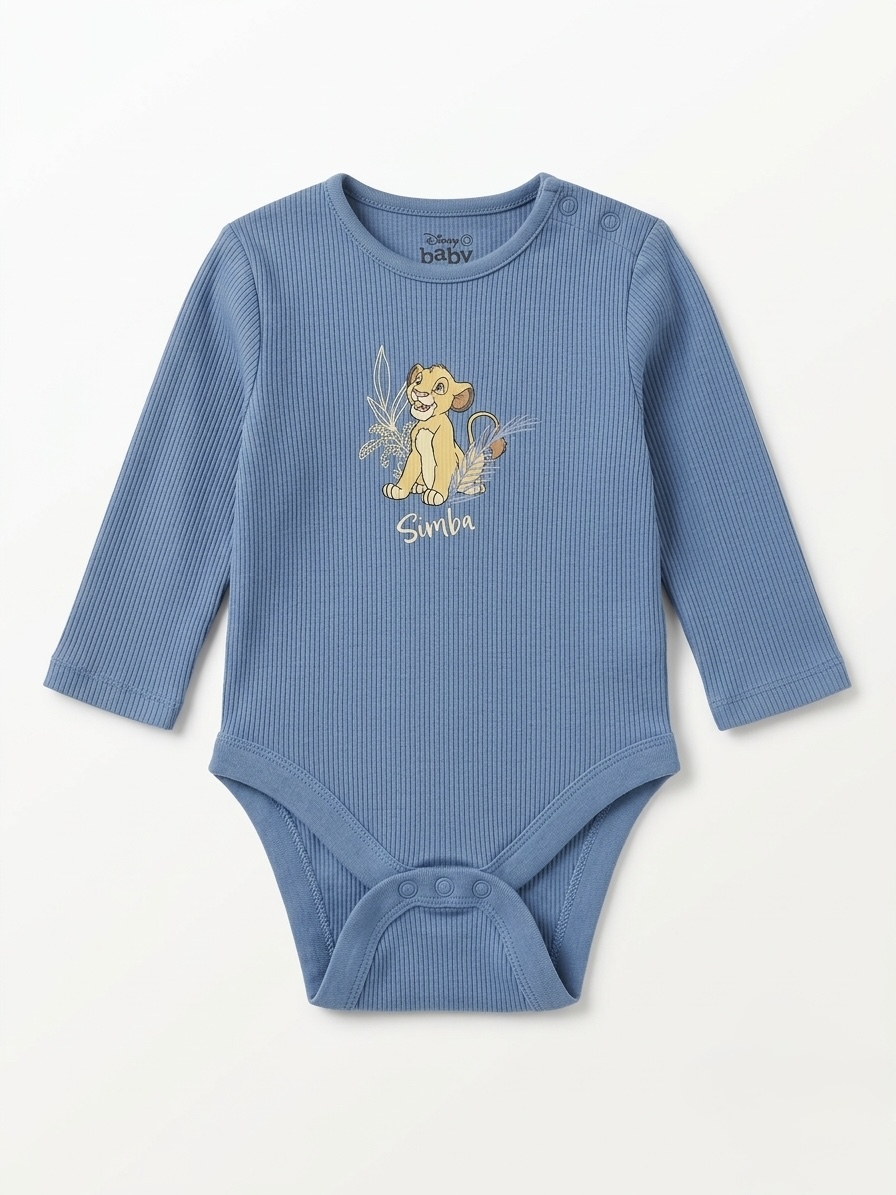 Simba blue ribbed onsie