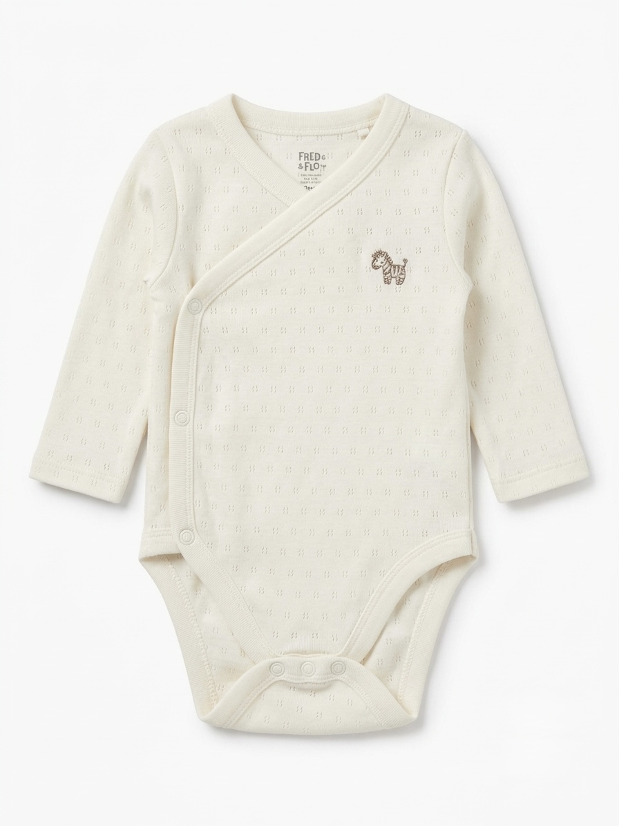Pointelle kimono onsie