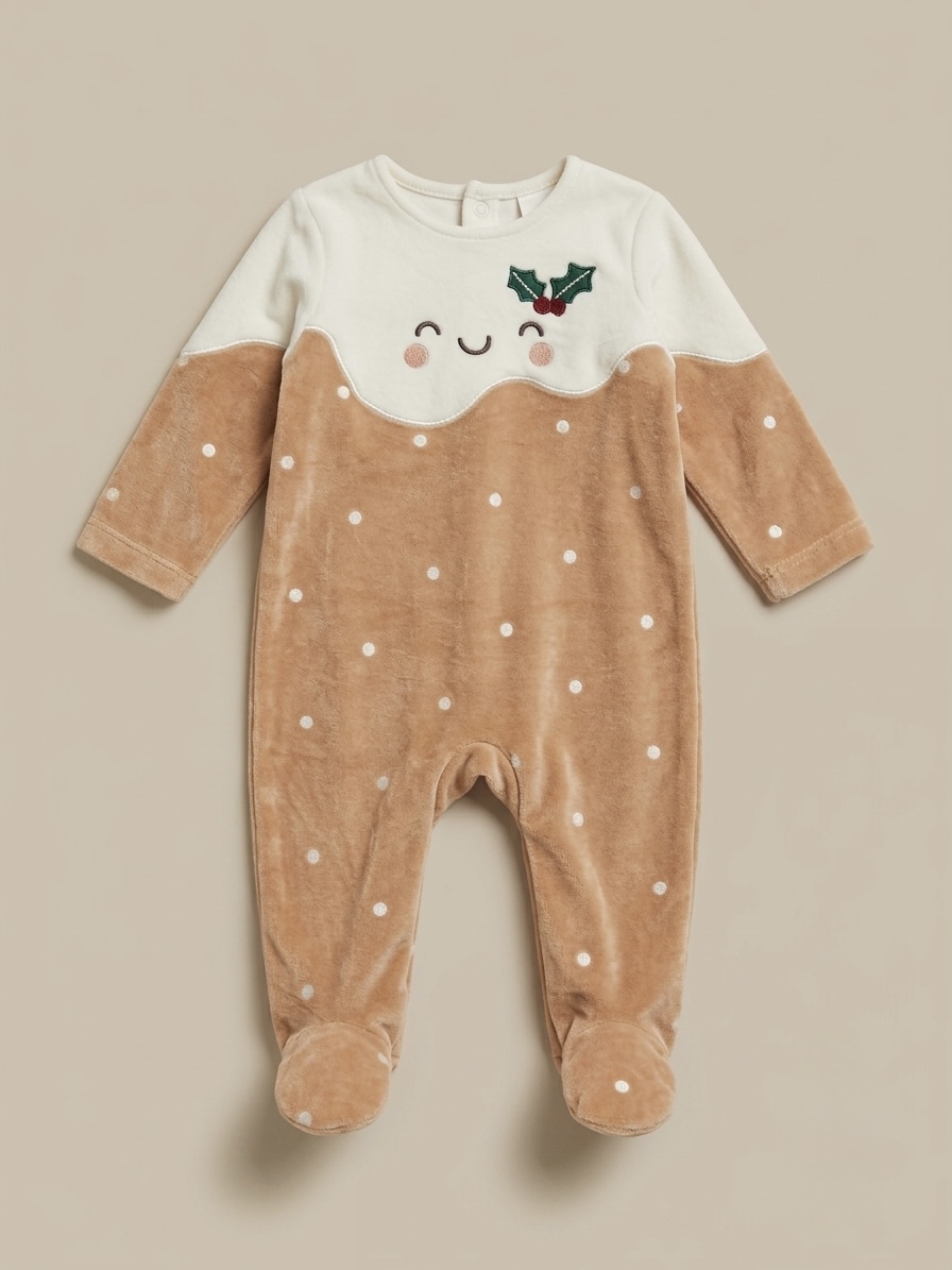 Caramel velour sleepsuit