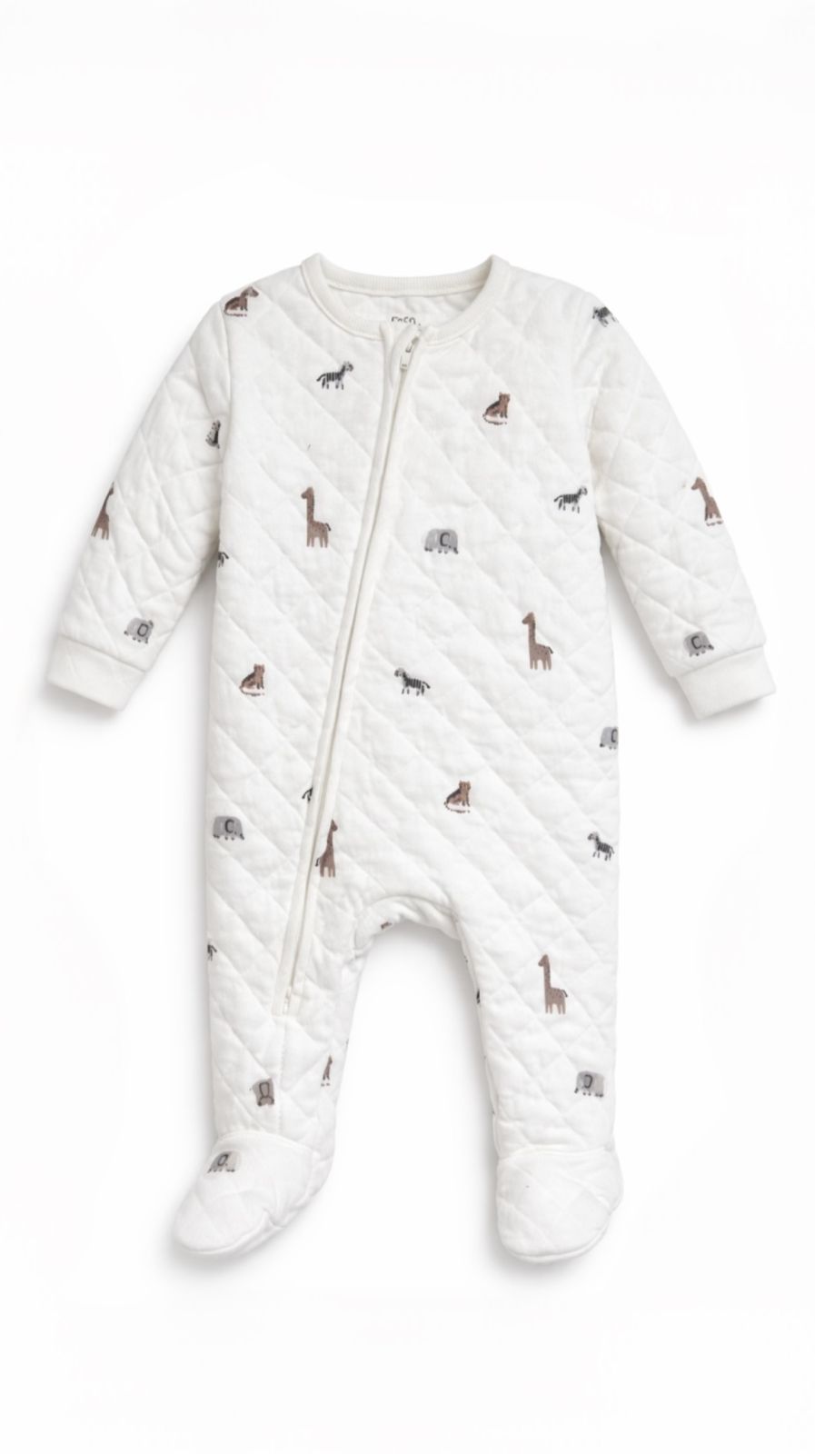 Safari quilted sleepsuit