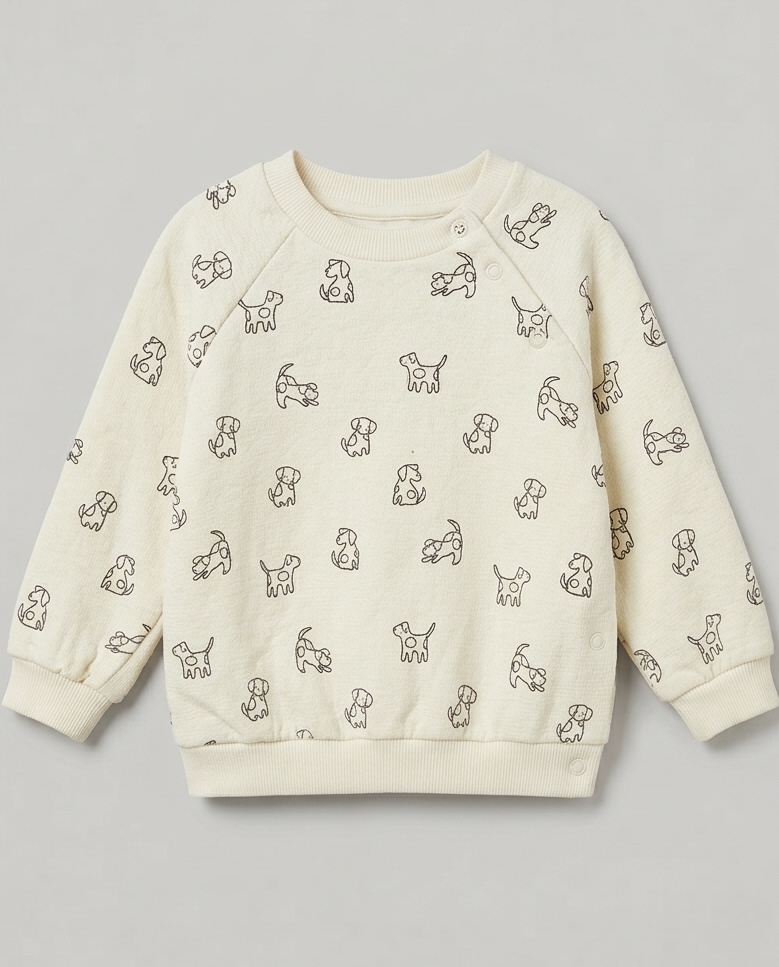 Dog print winter top