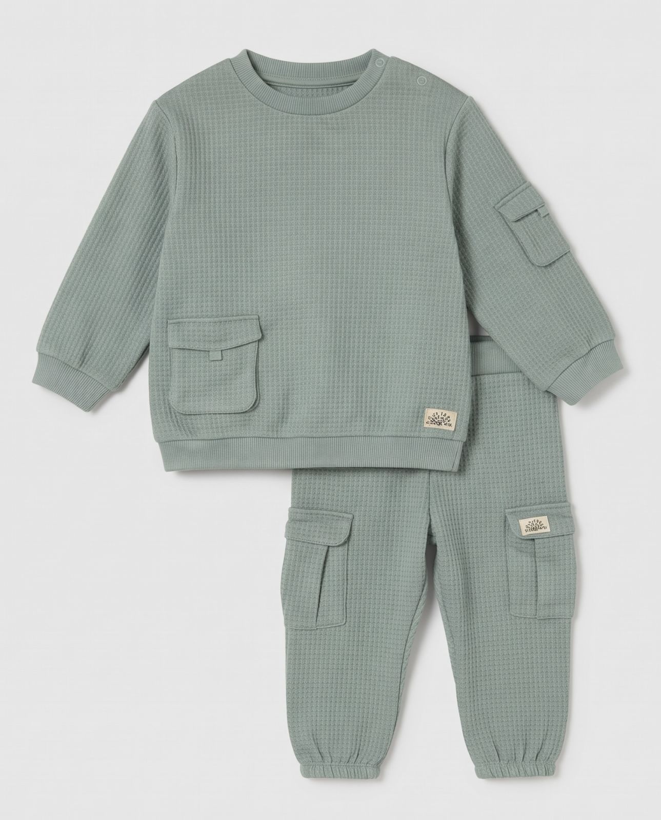 Green waffle knit co-ord