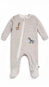 Embroidered zebra Sleepsuit