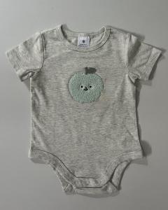 green apple appliqué bodysuit