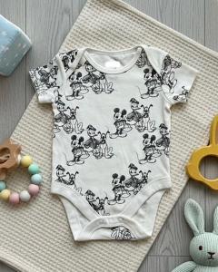 Black and whites Mickey bodysuit
