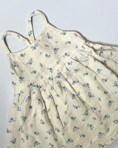 Blue floral muslin frock