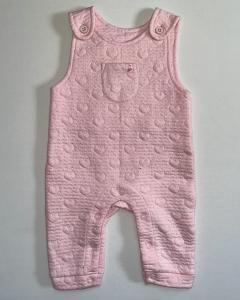 Pink embossed heart dungaree