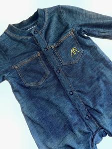 Cotton sleepsuit with denim look