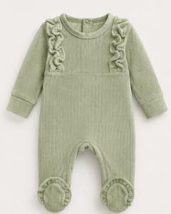 Velvet ribbed dresssuit sleepsuit