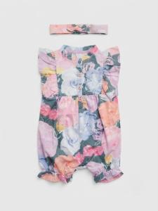Floral 100% cotton half romper