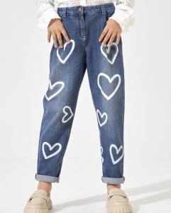 Heart denim jeans pant