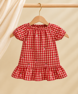 Red gingham dress