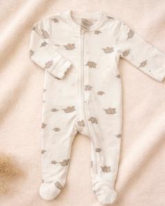 Elephant 2 zipper sleepsuit