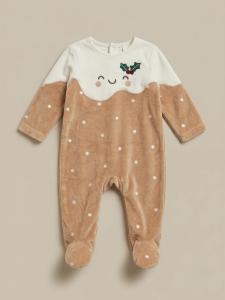 Caramel velour sleepsuit