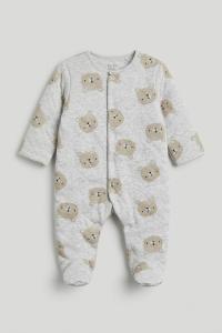 Cuddle bear padded sleepsuit