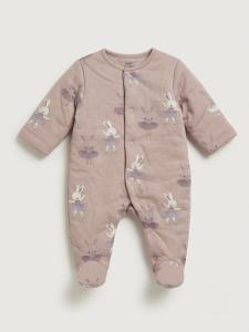 Dancing bunny padded sleepsuit