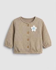 Checkered quilted sweatshirt