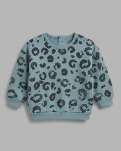 Teal cheetah print sweatshirt