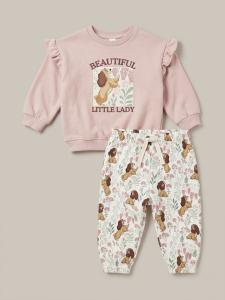 Beautiful lady pink winter co-ord
