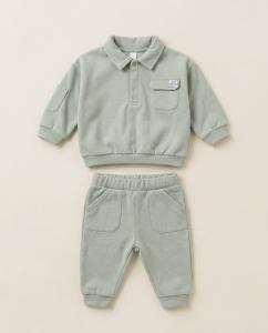 Green collar shirt winter co-ord