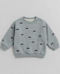 Car motif embroidered sweatshirt