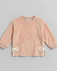 Velour bow sweatshirt