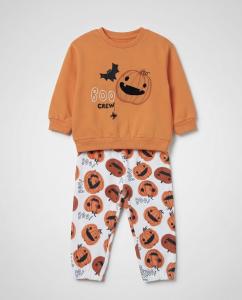Boo crew pumkin print winter co-ord