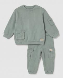 Green waffle knit co-ord