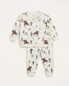 Cow-boy print winter co-ord