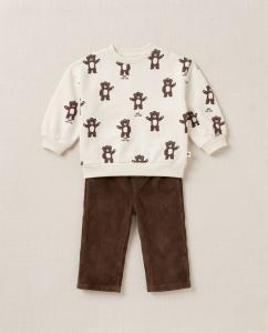 Teddy sweatshirt with corduroy pant